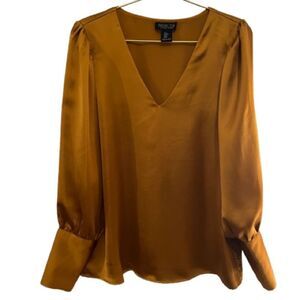 Rachel Zoe Satin Blouse - Rich Gold